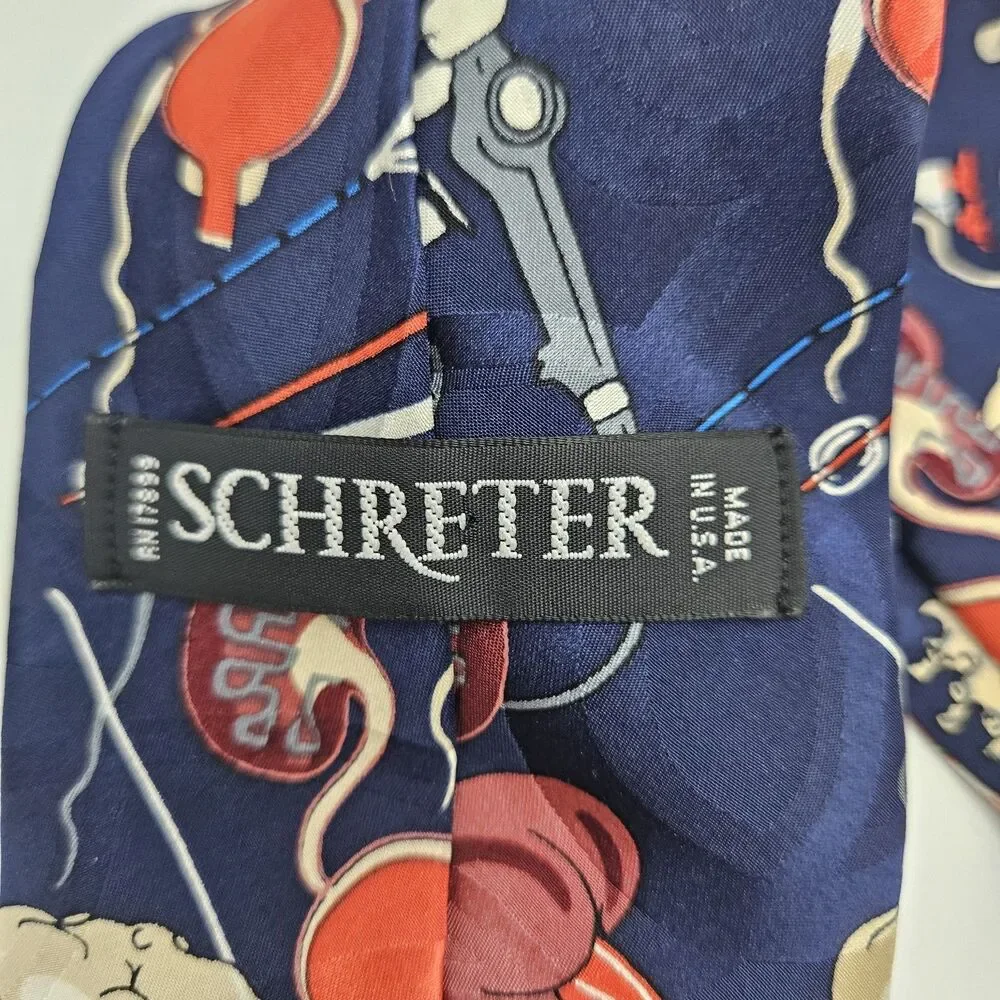 Medical Surgeon Doctor Heart Kidney Fertility EKG Hospital Print Tie 65 1/x3.75